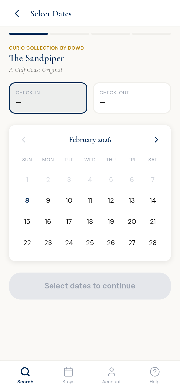 Booking date picker